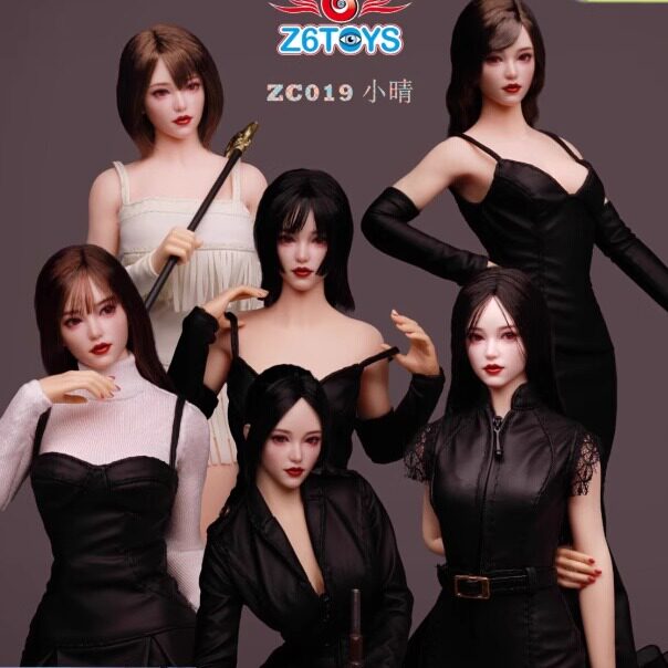 现货Z6TOYS ZC019 1/6女兵人 亚洲可动眼美女头雕小晴 共6款