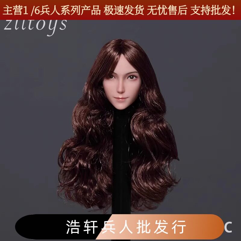 包邮Ziltoys Z006 1/6女兵人头雕模型 适合搭配12寸白肤色女素体