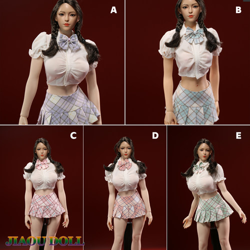 1/6女兵人泡泡袖短款衬衫1/6