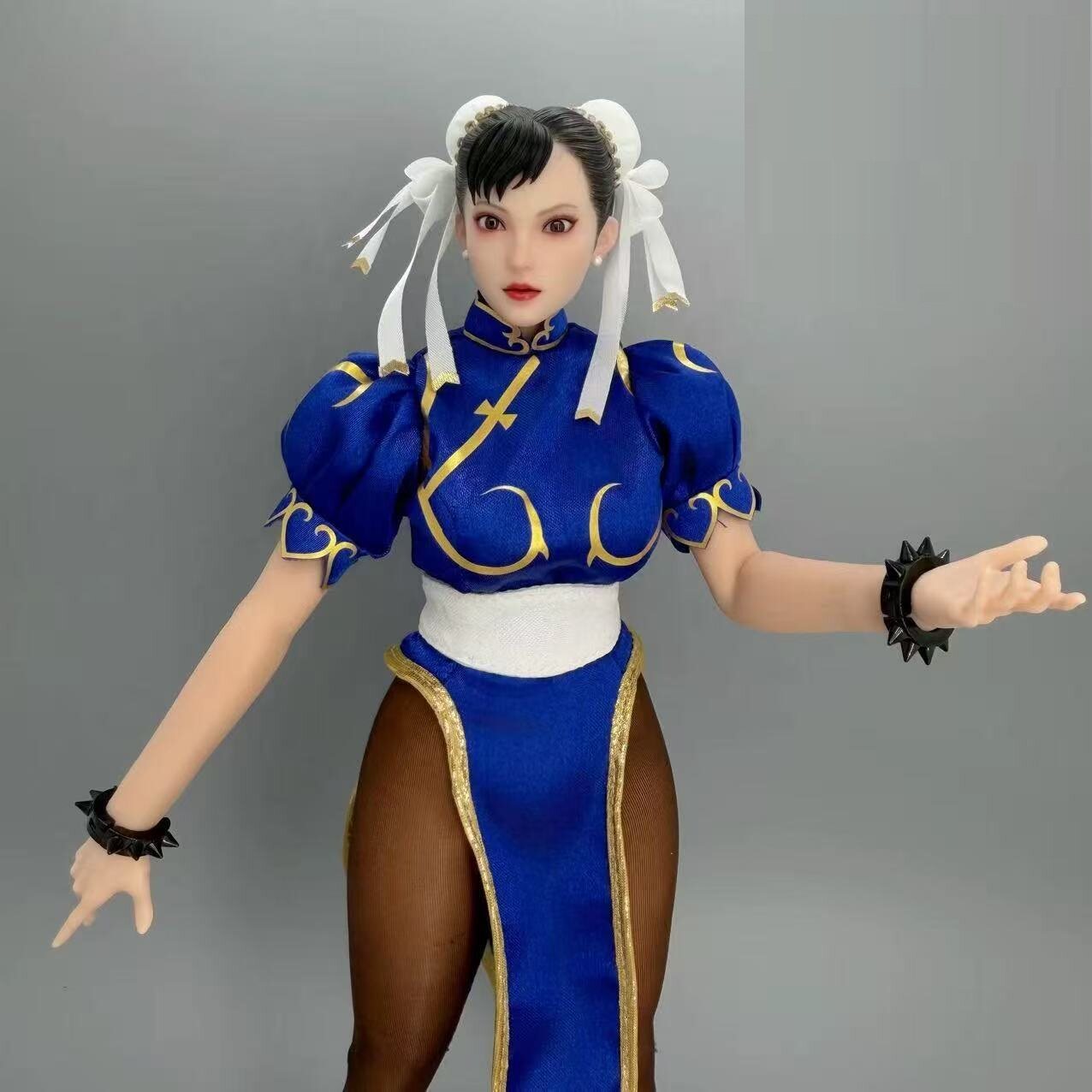 1:6春丽衣服12寸兵人街头霸王女格斗旗袍 现货