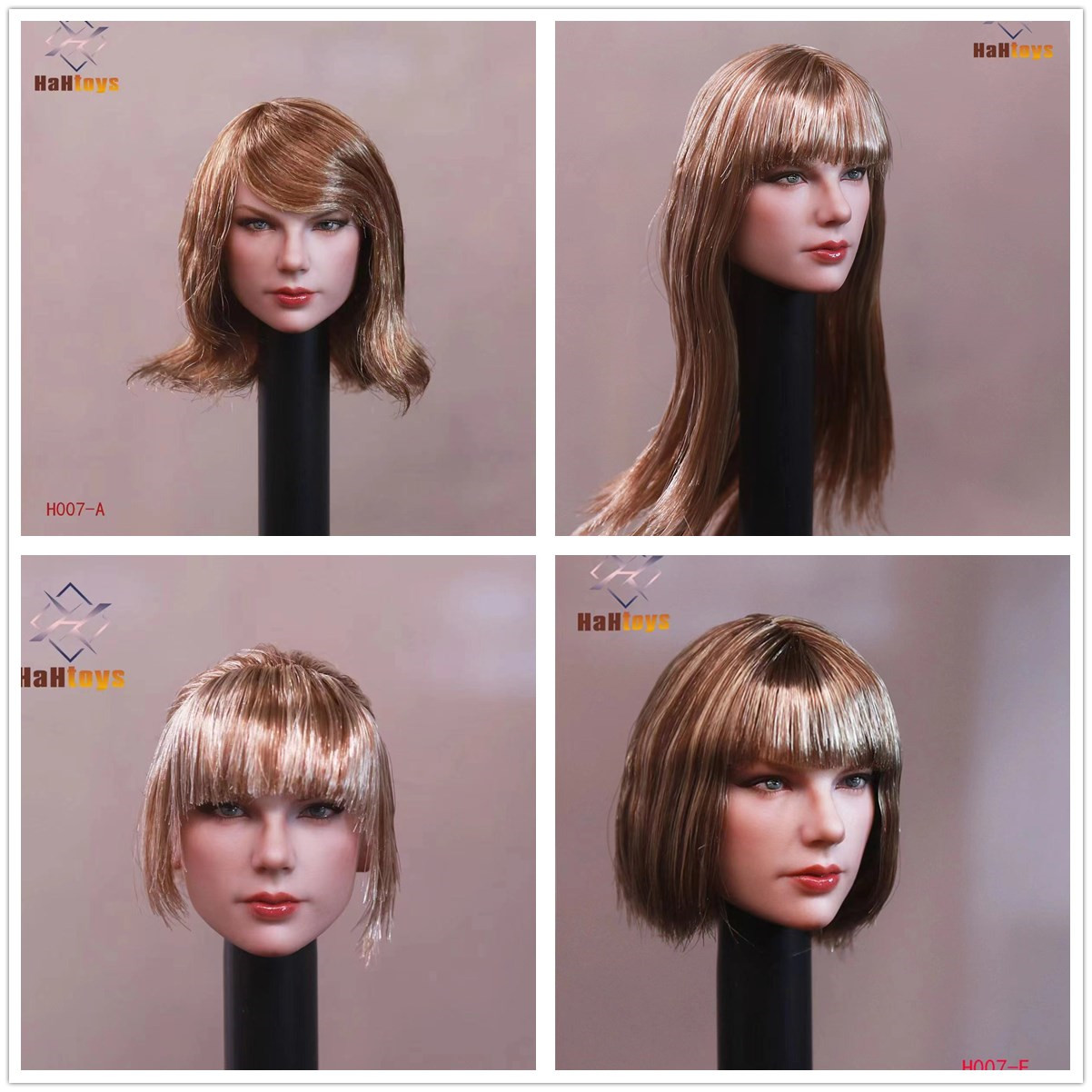 霉霉hahtoys1/6植发美女头雕