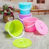 带盖彩色迷你小水桶手提式 塑料桶儿童洗笔小桶公园钓鱼桶油漆桶