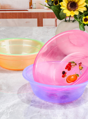 彩色塑料小盆子半透明迷你圆形盆饭汤盆小碗草莓樱桃桑葚盆脸盆