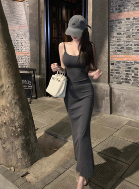 卡戴珊S曲线纯欲性感吊带连衣裙女夏辣妹原版修身显瘦包臀长裙子