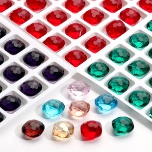 超闪10MM穹顶肥方冰灯灯泡美甲钻尖底钻手工DIY手机壳饰品辅料
