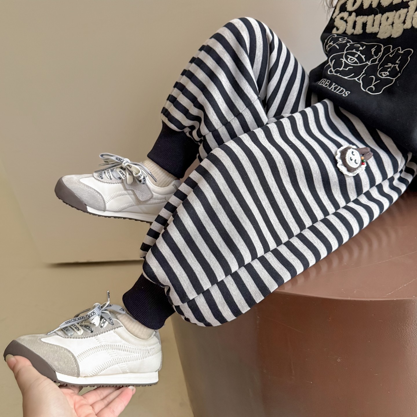 女童加绒裤子2025新款儿童条纹束脚裤加厚宝宝洋气灯笼裤秋冬季潮,童装/婴儿装/亲子装,裤子,淘宝优惠券,粉丝福利购,淘宝优惠卷