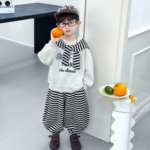 儿童套装男童春装卫衣两件套2026新款小男孩痞帅洋气宝宝休闲衣服