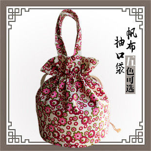 手提包小包女手拎水桶包简约圆形饭盒袋妈妈抽绳束口帆布艺便当包,箱包皮具/热销女包/男包,水桶包,淘宝优惠券,粉丝福利购,淘宝优惠卷