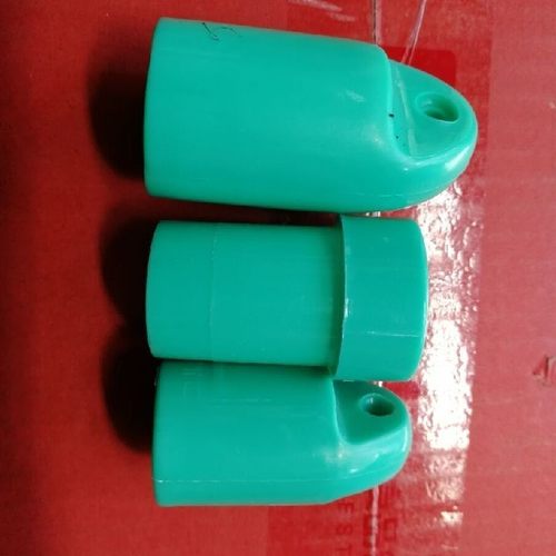 伸缩杆晾衣杆配件一头塑料帽绿色