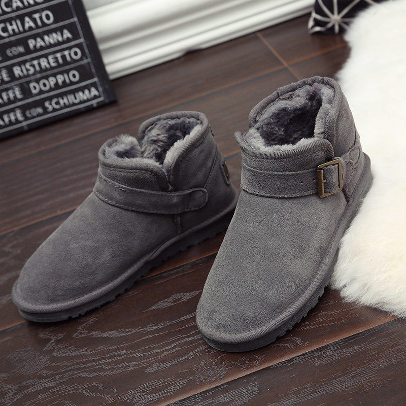 Buckle Snow boots Bootie Flat heel winter keep warm Short tube lovers daily leisure time Rubber sole Bootsin the Men's Shoes, Boots  category - from Buy2taobao.com to provide professional Taobao agent buy service