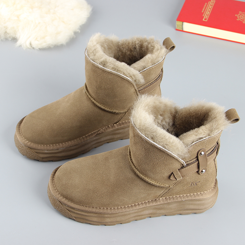 东北新款雪地靴女羊毛保暖棉鞋