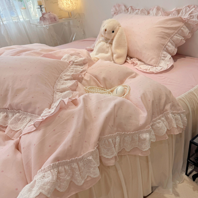 亲肤少女双层纱全棉四件套