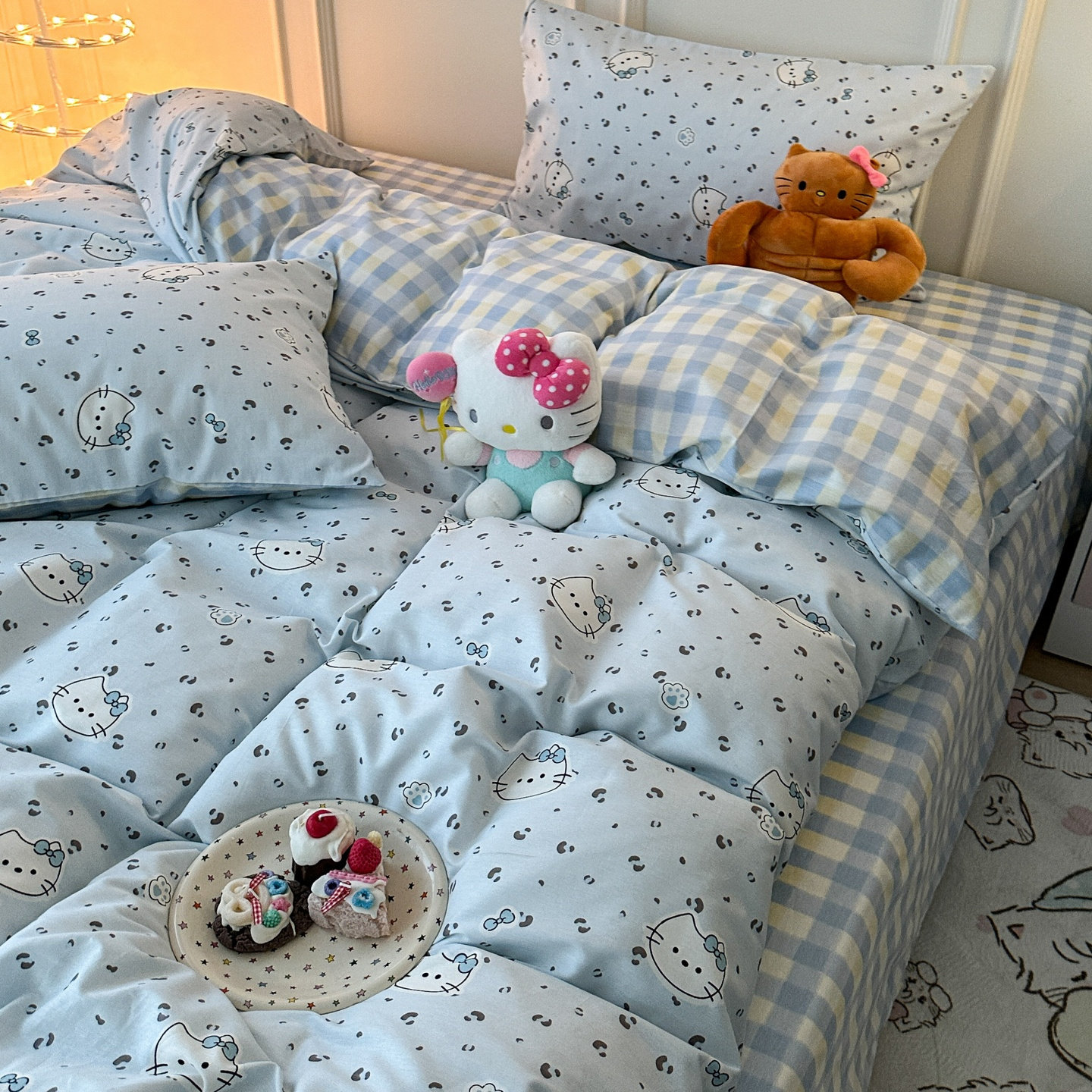 卡通童趣全棉四件套小清新纯棉被套学生3件套1.5m1.8米亲肤床品