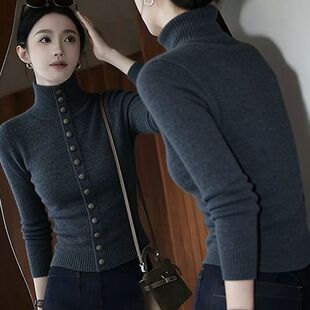 大狼毛衣女大郎大狼毛衣打衣衫女秋冬女士大郎的大浪不起球毛织