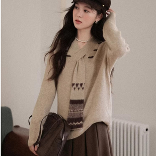 大狼毛衣女大郎大狼毛衣打衣衫女秋冬女士大郎的大浪不起球毛织