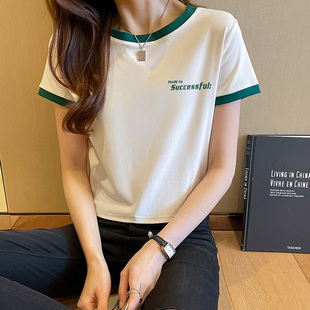 广州十三行高端女装韩国东大门上衣卡通印花短袖正肩T恤夏款