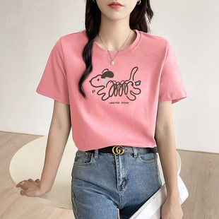 青岛即墨纯棉卫衣广州广东十三行女装寸衫女短袖t恤打底薄款大码