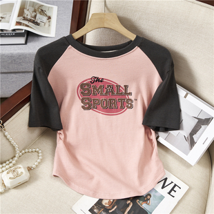 广东广州十三行女装高端欧货上衣夏季设计感孤型下摆褶皱短袖T恤