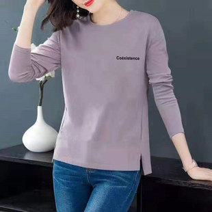 广东广州守秀十三行长袖t恤女2024春秋季新款韩版杭州四季青女装