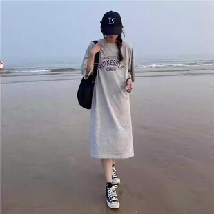 txue恤女长啼血韩版宽松直筒大码下衣消失t恤女中长款长白t半截袖