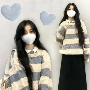 大狼毛衣女大郎大狼毛衣打衣衫女秋冬女士大郎的大浪不起球毛织