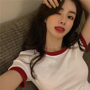 搭配长裙子牛仔短裤阔腿裤背带裤短裙的上衣夏季韩版t恤女短袖 潮
