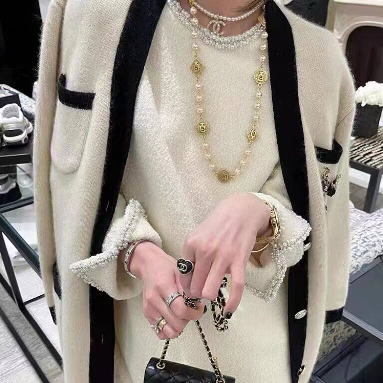 欧美复古百搭高级感长款毛衣链