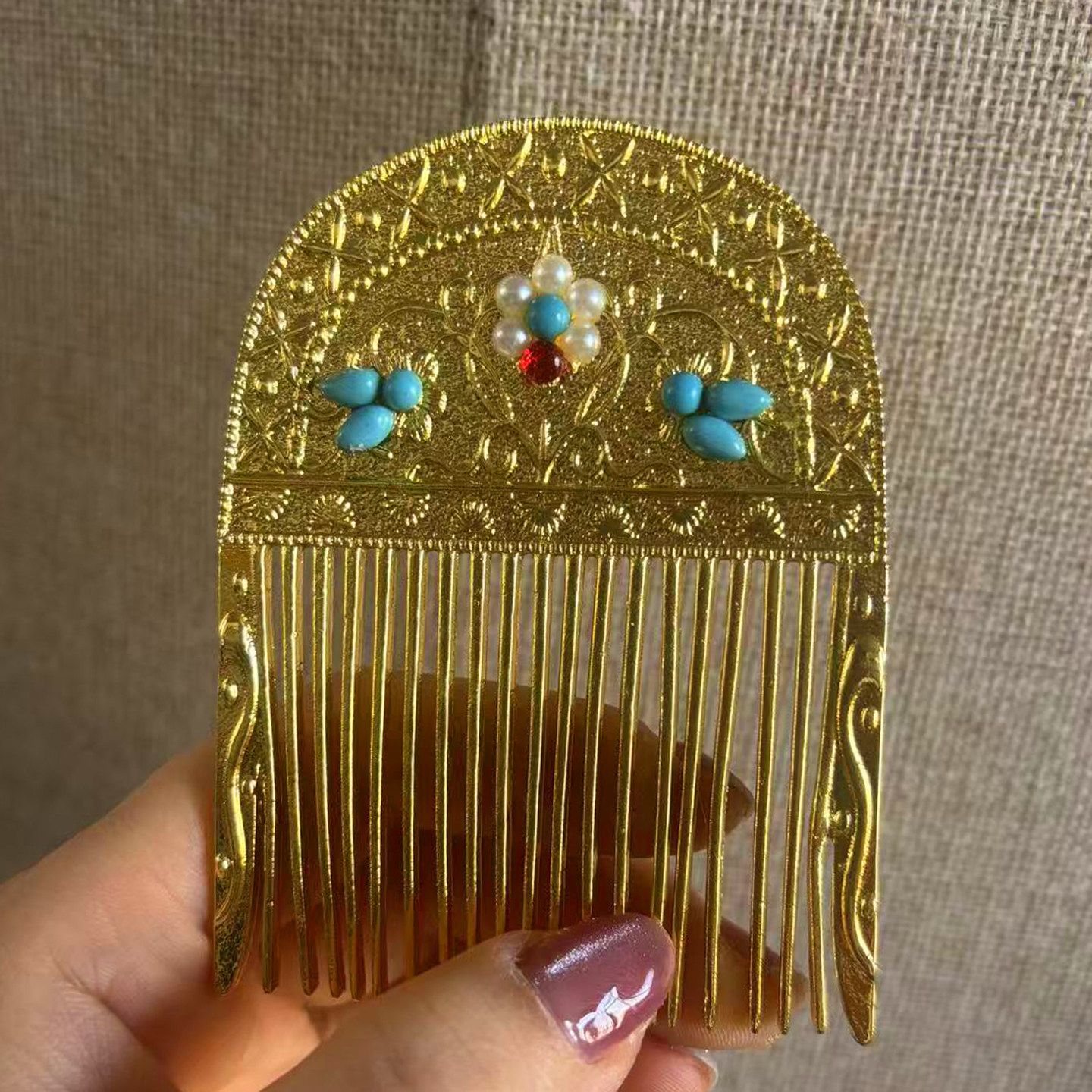 cos子夜归唐风重工发梳小田武祯猫敦煌飞天头饰双环少女插梳发冠