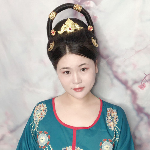 古风发冠嫦娥飞天光环坦领