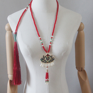 马面裙配饰古风写真拍摄道具仿烧蓝景泰蓝皇冠花流苏新敬酒服珠串