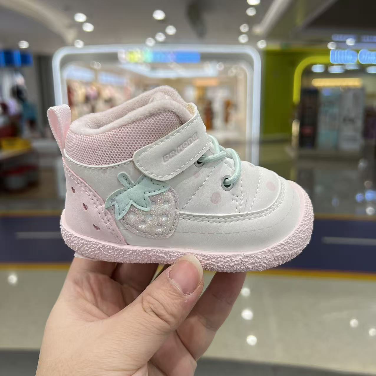 专柜正品江博士2025秋女童一阶段机能鞋防滑加绒学步鞋1B13A4036C