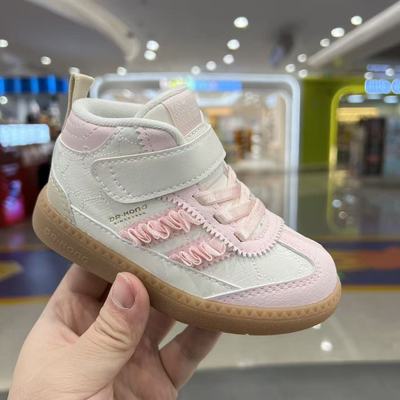 专柜正品江博士2025年冬款二段女童休闲运动鞋保暖高帮鞋轻防滑