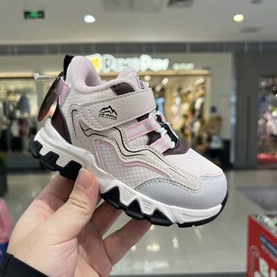 专柜正品江博士2025年冬款二段女童加绒运动鞋保暖高帮鞋轻防滑