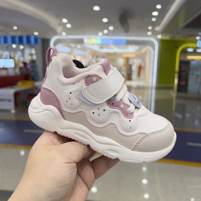 专柜正品江博士2025年冬款二段女童加绒运动鞋保暖高帮鞋轻防滑