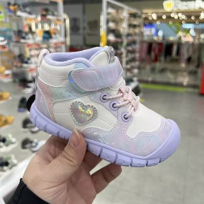 专柜正品江博士2025年冬款二段女童时尚运动鞋保暖高帮鞋轻防滑