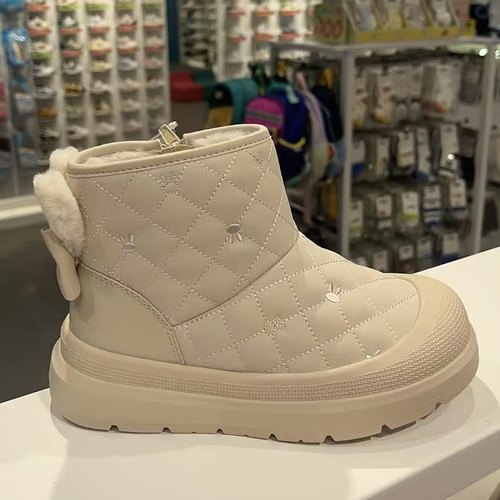 专柜正品江博士25冬女童加绒保暖棉靴雪地靴学步鞋1B14A4108AW4A