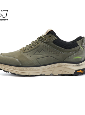 SJ男士耐磨防滑防水透气中帮头层牛皮户外越野登山徒步鞋TAMBO