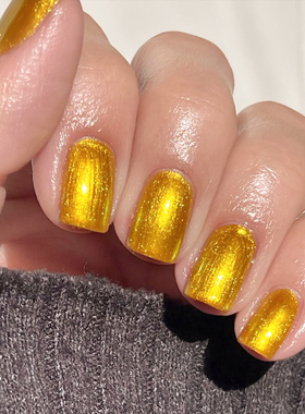 绝版色OPI指甲油H023狮子座金灿灿The Leo-nly One黑盖金色免烤