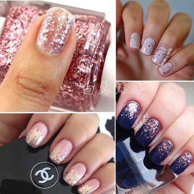 8free指甲油essie粉色亮片指甲油