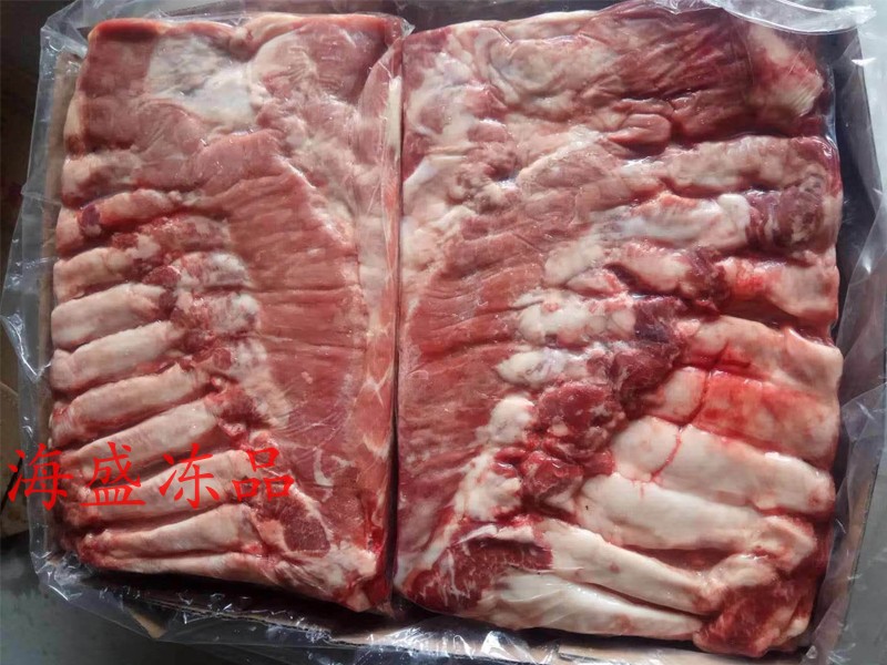 鲜冻去皮去骨精修中方猪五花 碳烤肉食材 一块12斤左右 整块出售