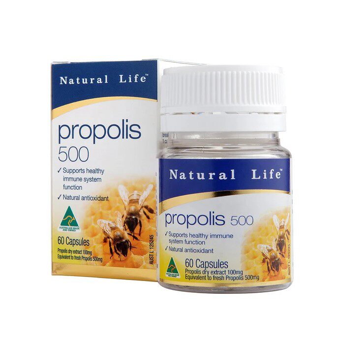 澳洲进口Natural Life蜂胶胶囊不含糖大包装500mg*60粒