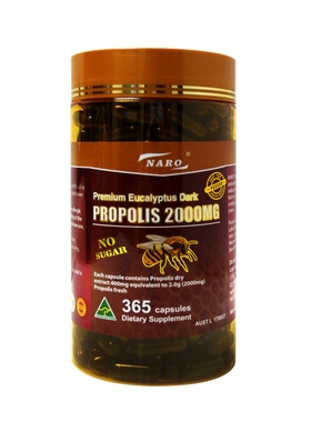 澳洲原装进口 NARO尤加利黑蜂胶胶囊  2000mg365粒 澳洲蜂胶胶囊