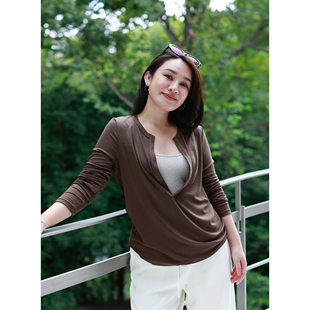 T恤打底 天丝羊毛半开领慵懒长袖 LORRAINES 森林笔记