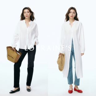 防晒衬衫 法式 日本进口高密棉提花肌理感长短款 松弛感 LORRAINE