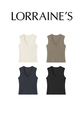 LORRAINES 精致生活系列-90支100羊毛优雅V领针织背心打底