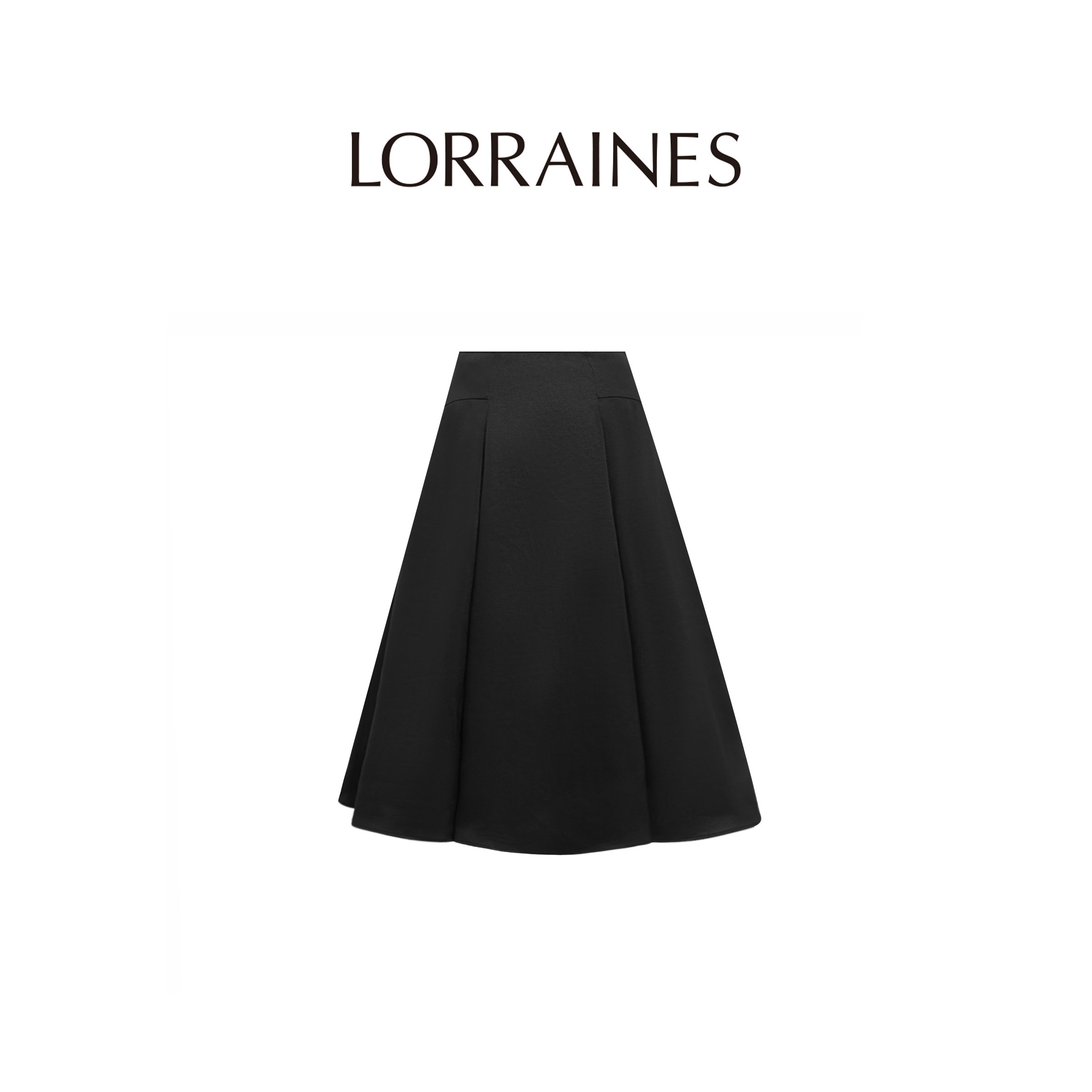 LORRAINES 高奢衣橱-16姆米复古香云纱高腰立裁半身裙小黑裙
