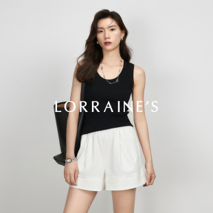 莫代尔长绒棉混纺松紧高腰小A摆休闲短裤 B入花苞裤 LORRAINE