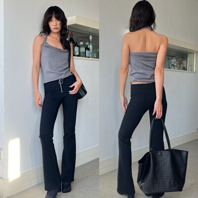 现货 穿上瘦十斤的裤子 WEEEECHAN  高腰弹力紧身喇叭Mona牛仔裤