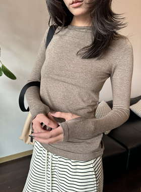 次日早晨next day morning 一字肩肩打底衫长袖T恤上衣