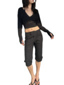 军绿色 裤 黑色 ｜中腰七分Capri工装 WEEEECHAN次日早晨